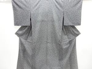 駒絽麻の葉織り出し小紋着物